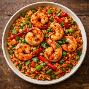 Schezwan Fried Rice (Shrimp)